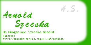 arnold szecska business card